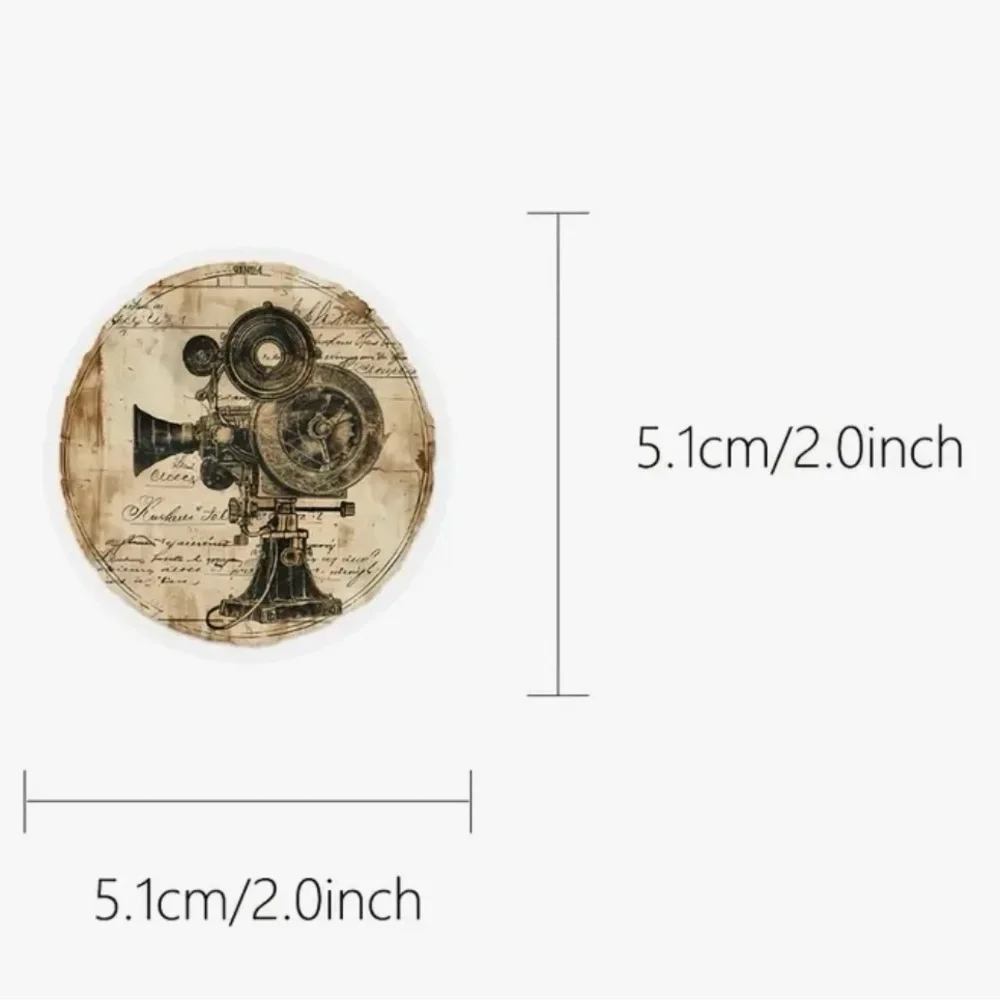 50 Old World Vintage Stickers Sepia Shades Insects Nature Cars Instruments - Picture 8 of 8